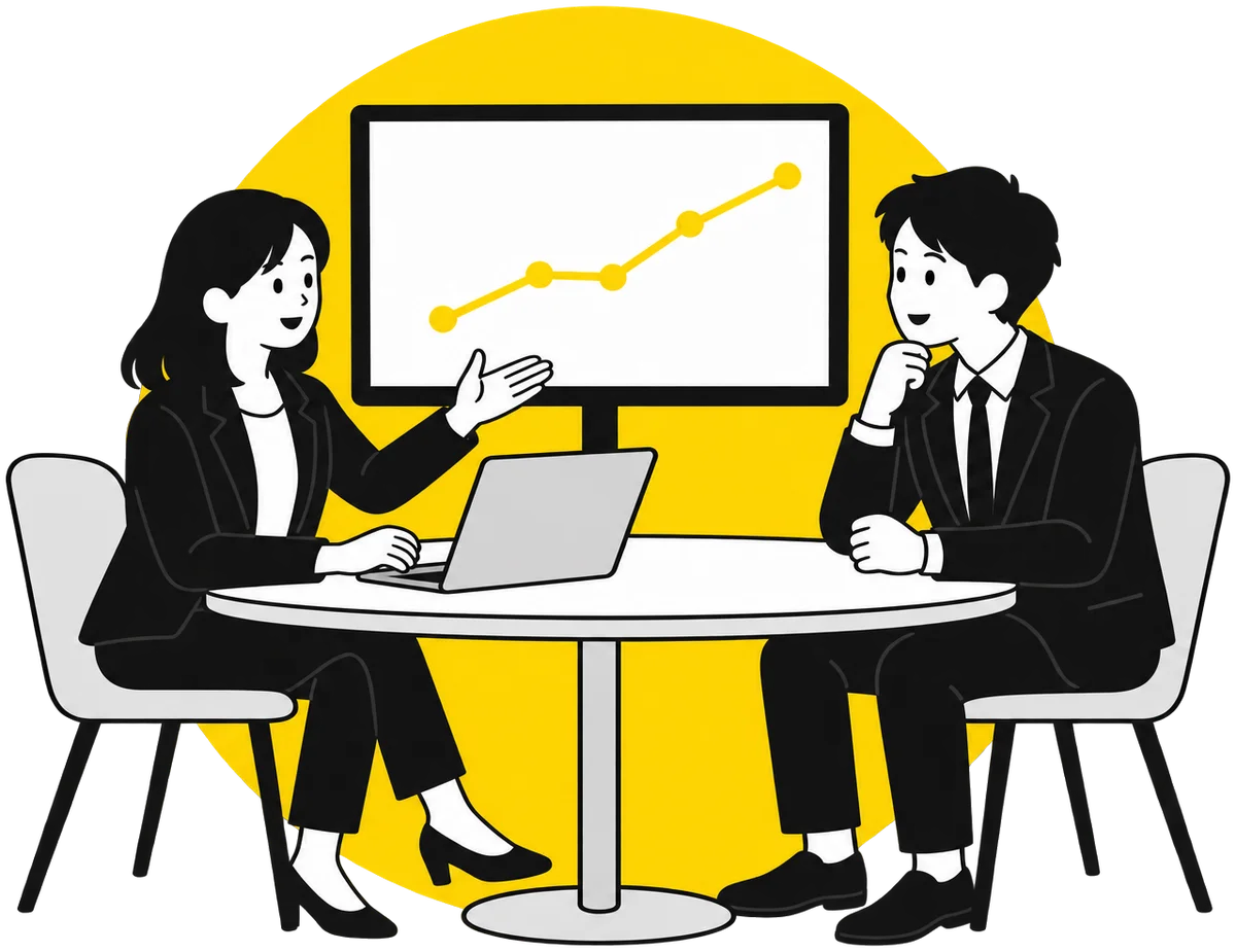 企業との打ち合わせ