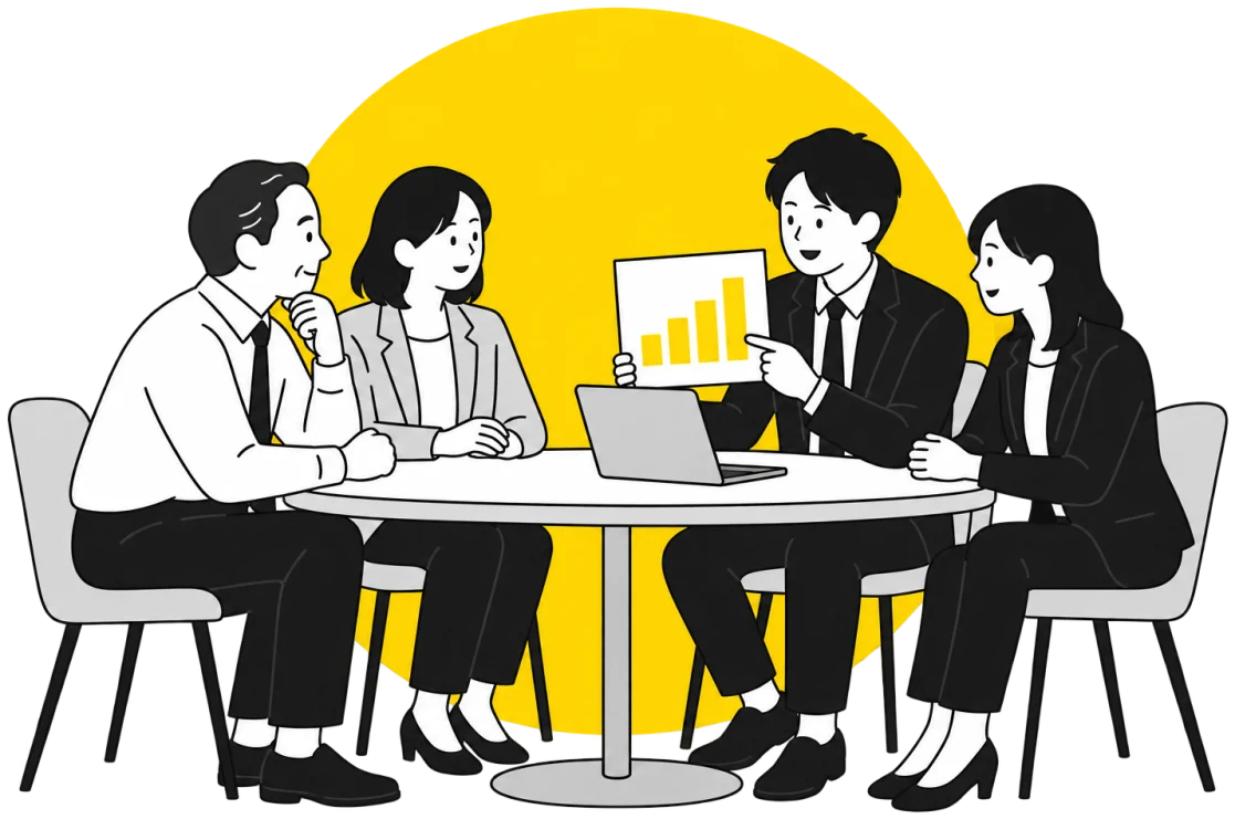 採用の打ち合わせのイラスト